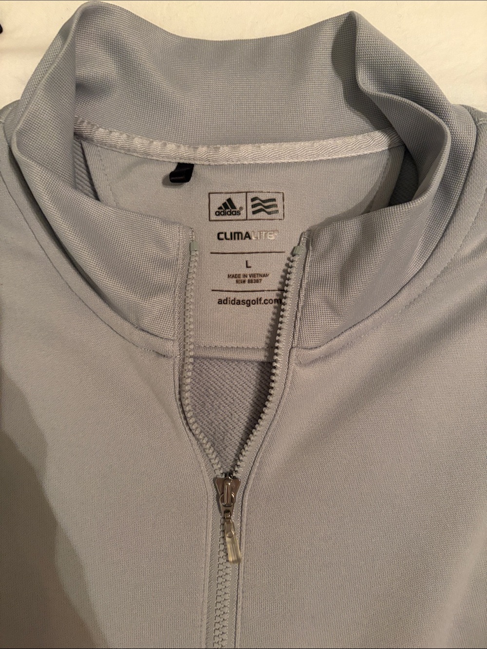 adidas Light Gray Men’s Zip-Up Sweater